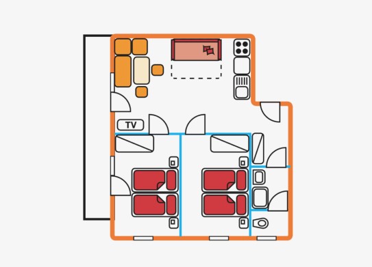 Skizze Appartement D Markushof Wagrain-Kleinarl